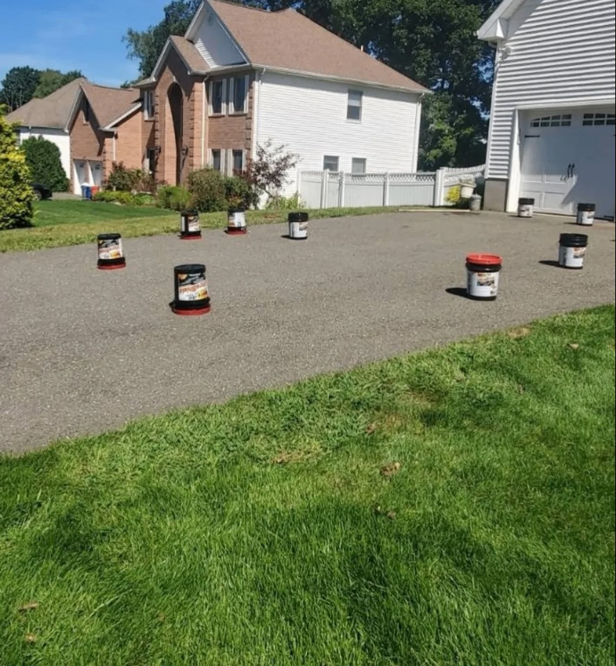 Driveway sealcoat — before