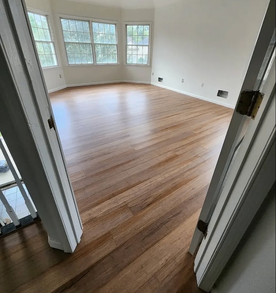 Hardwood floor install — after